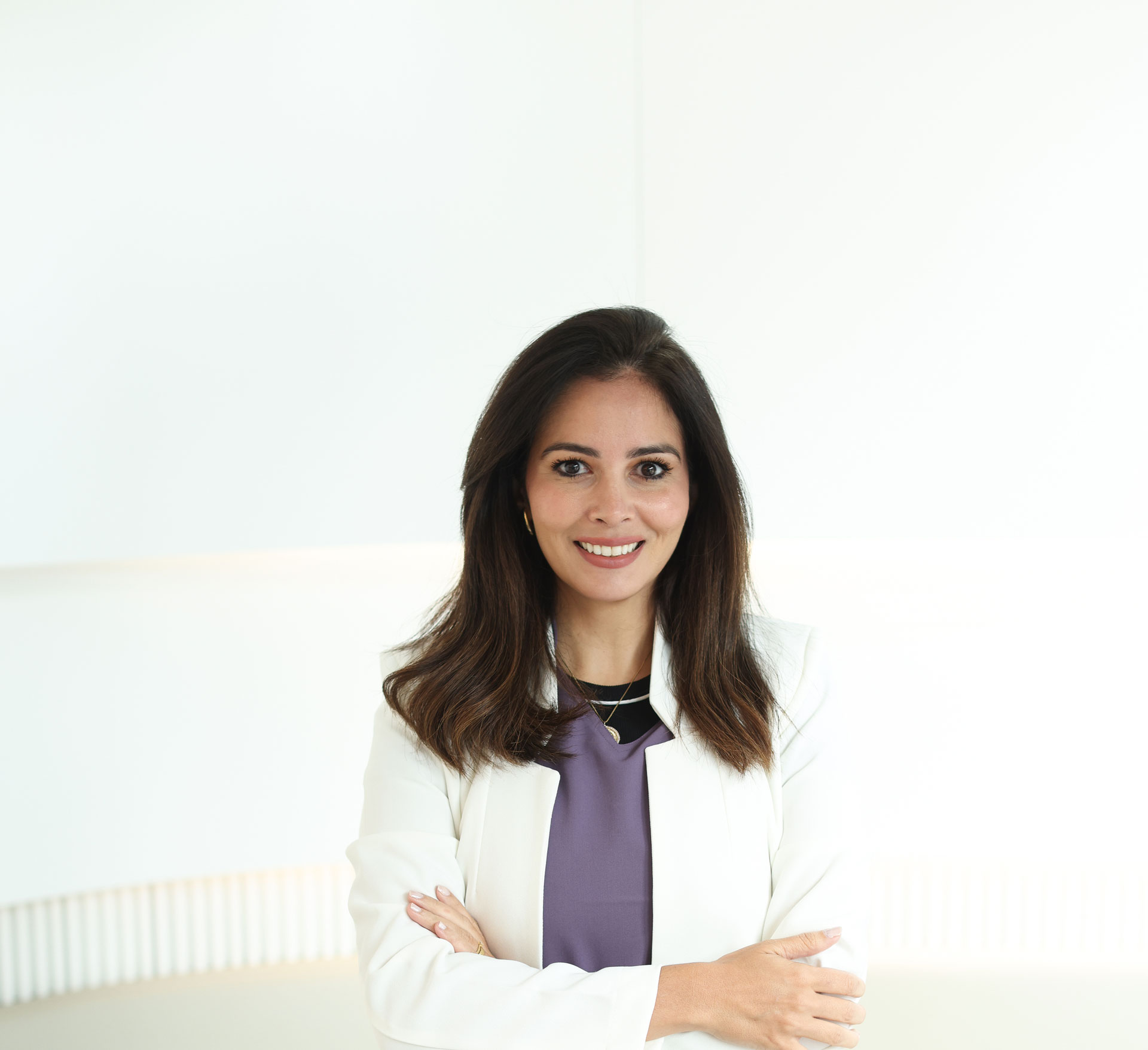 Female Dentist wearing lab coat
